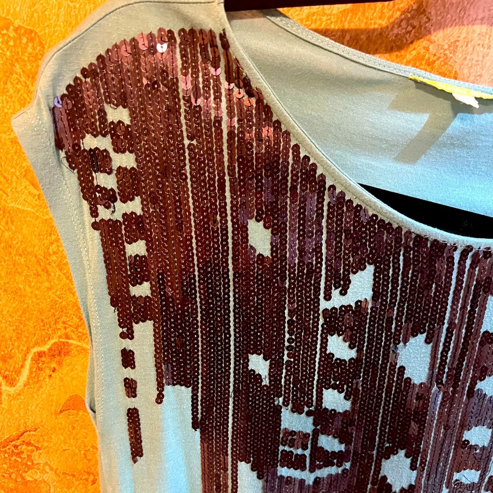 NWOT Giani Bini Turquoise Bead Detail Top. XS. Women.